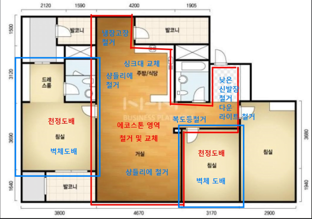 실제 최종 공사 내용 및 공사 영역